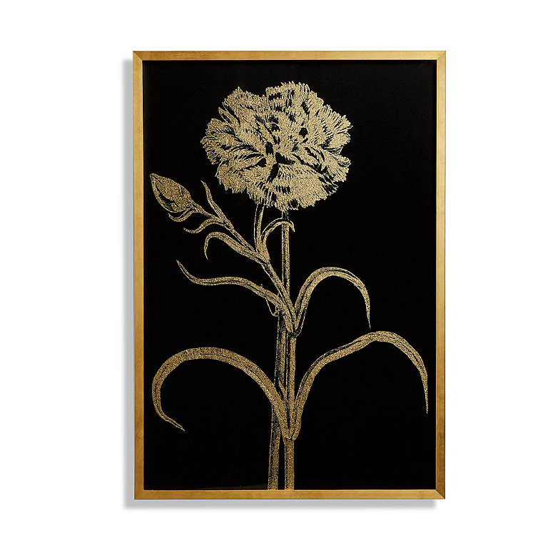 Double-flowered Narcissus Gilded Silkscreen Botanical Print on Black from the New York Botanical Garden Archives