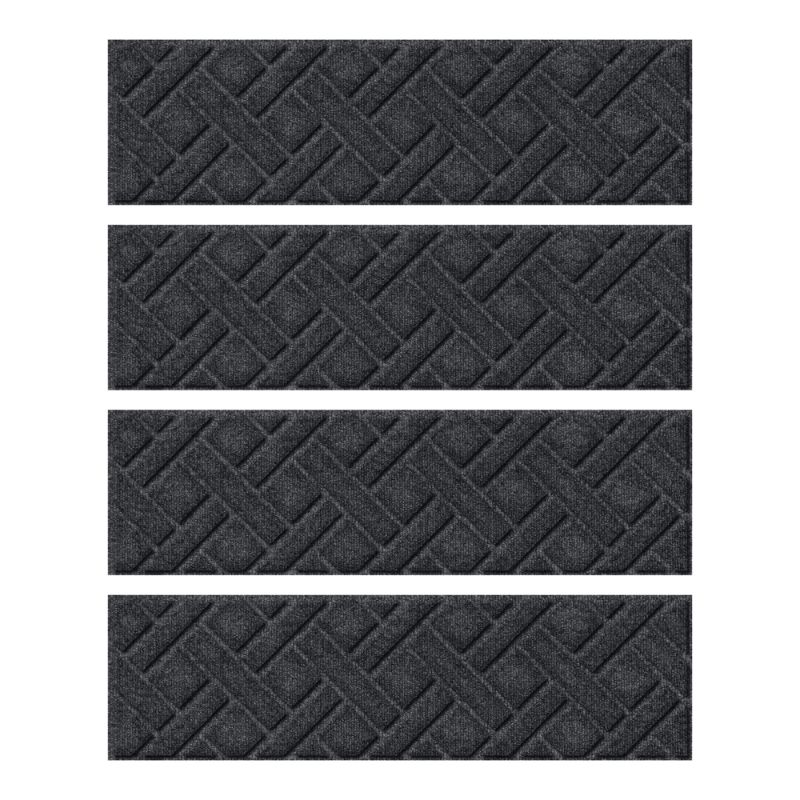 FRONTGATE SET OF 4 WATER & DIRT SHIELD  LATTICE STAIR TREAD MATS 