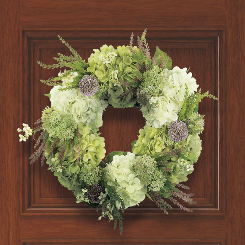 Frontgate Hydrangea, Cedar And Cherry Blossom Wreath