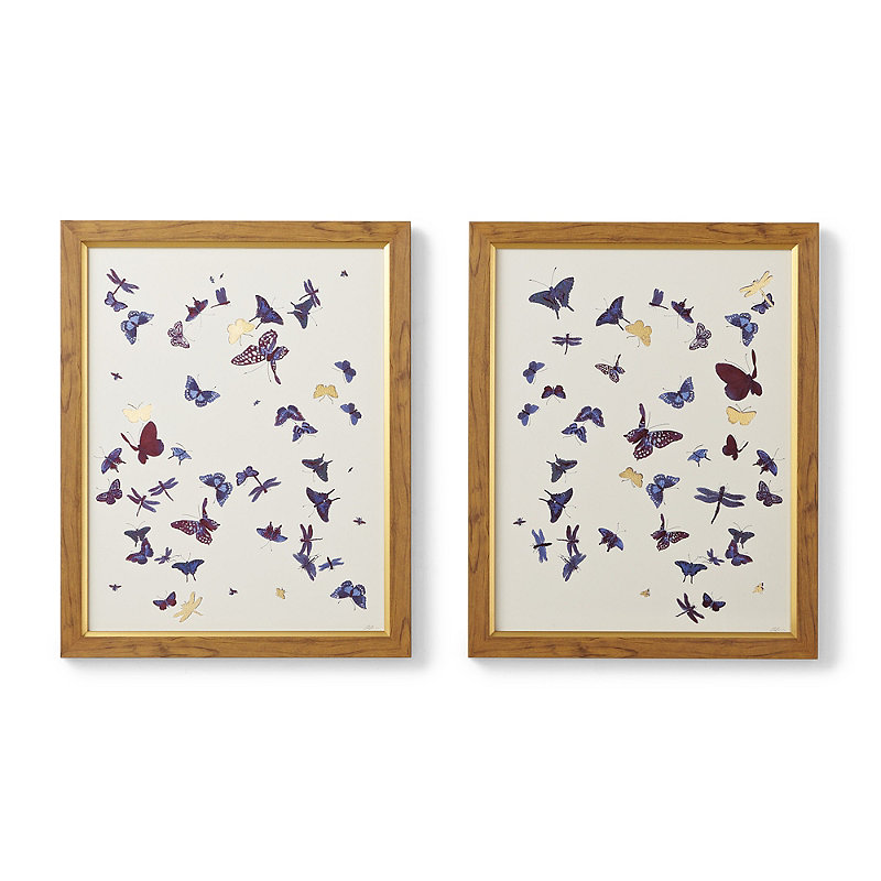 Set of 2 Floating Butterflies Giclee Prints
